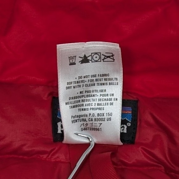 Patagonia Down Sweater Jacket Mens Medium Red Quilted Puffer Logo Gorpcore - Picture 11 of 11